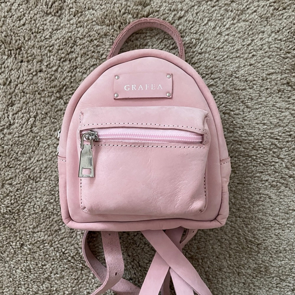 NWOT Grafea Pink Suede Mini Backpack!